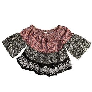 Aéropostale Floral Whimsy Boho Blouse: Size S
